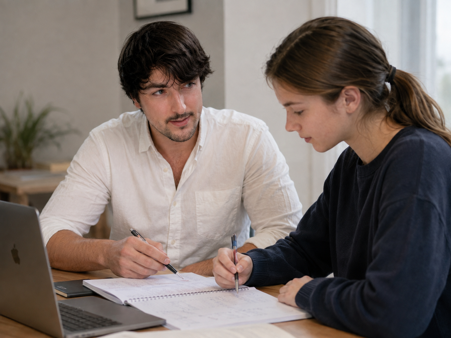 Student receiving personalised academic tutoring